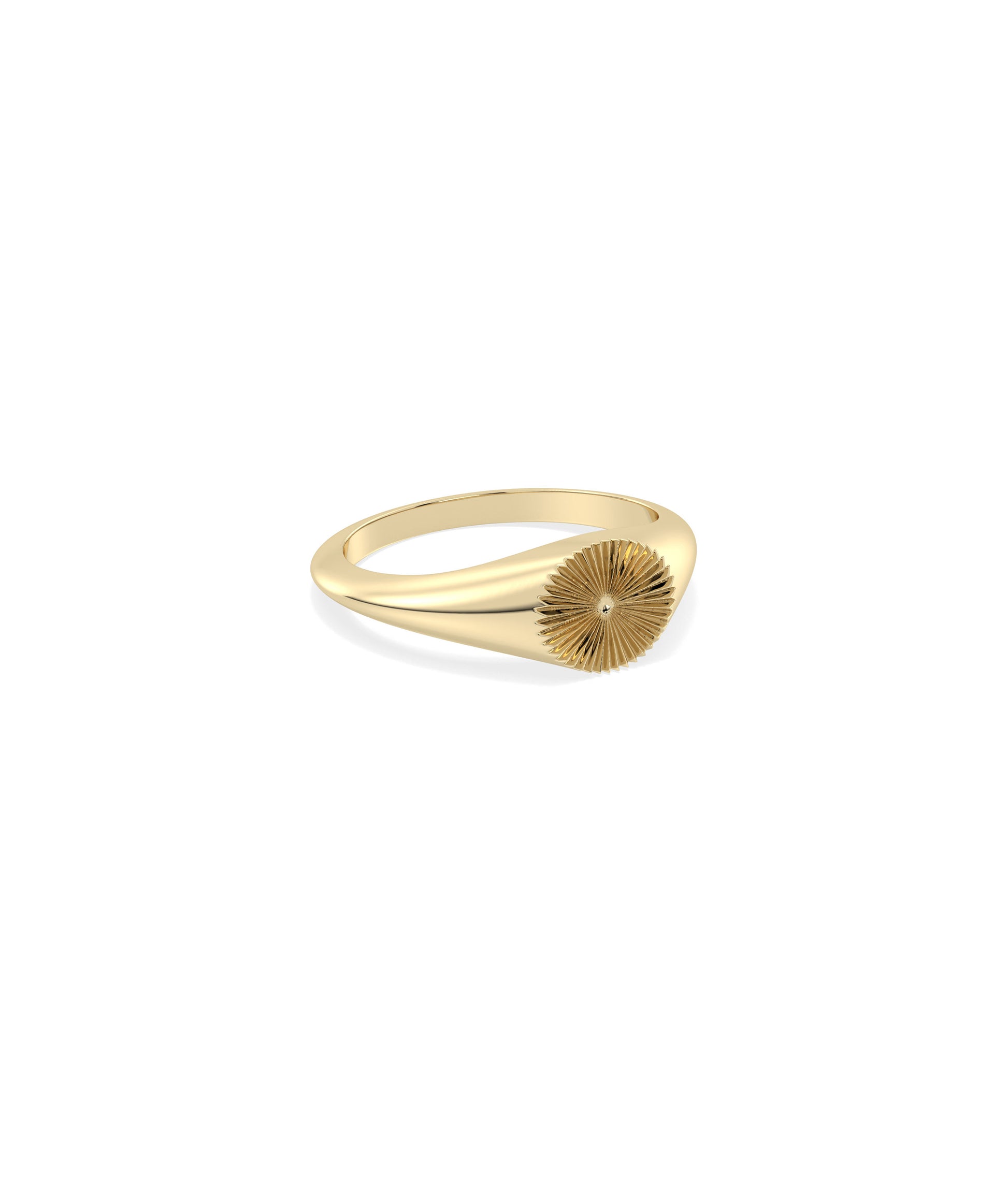 Gold Groove Circle Diamond Band Ring