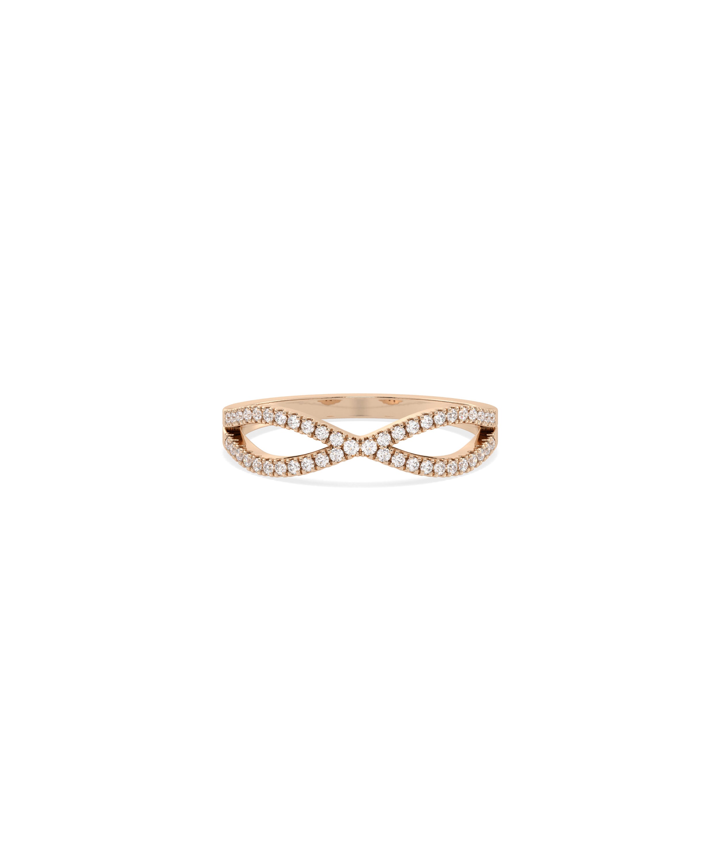 "Criss Cross Diamond Ring - Elegant Diamond Band Ring 