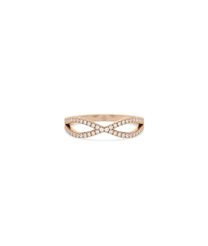 "Criss Cross Diamond Ring - Elegant Diamond Band Ring 