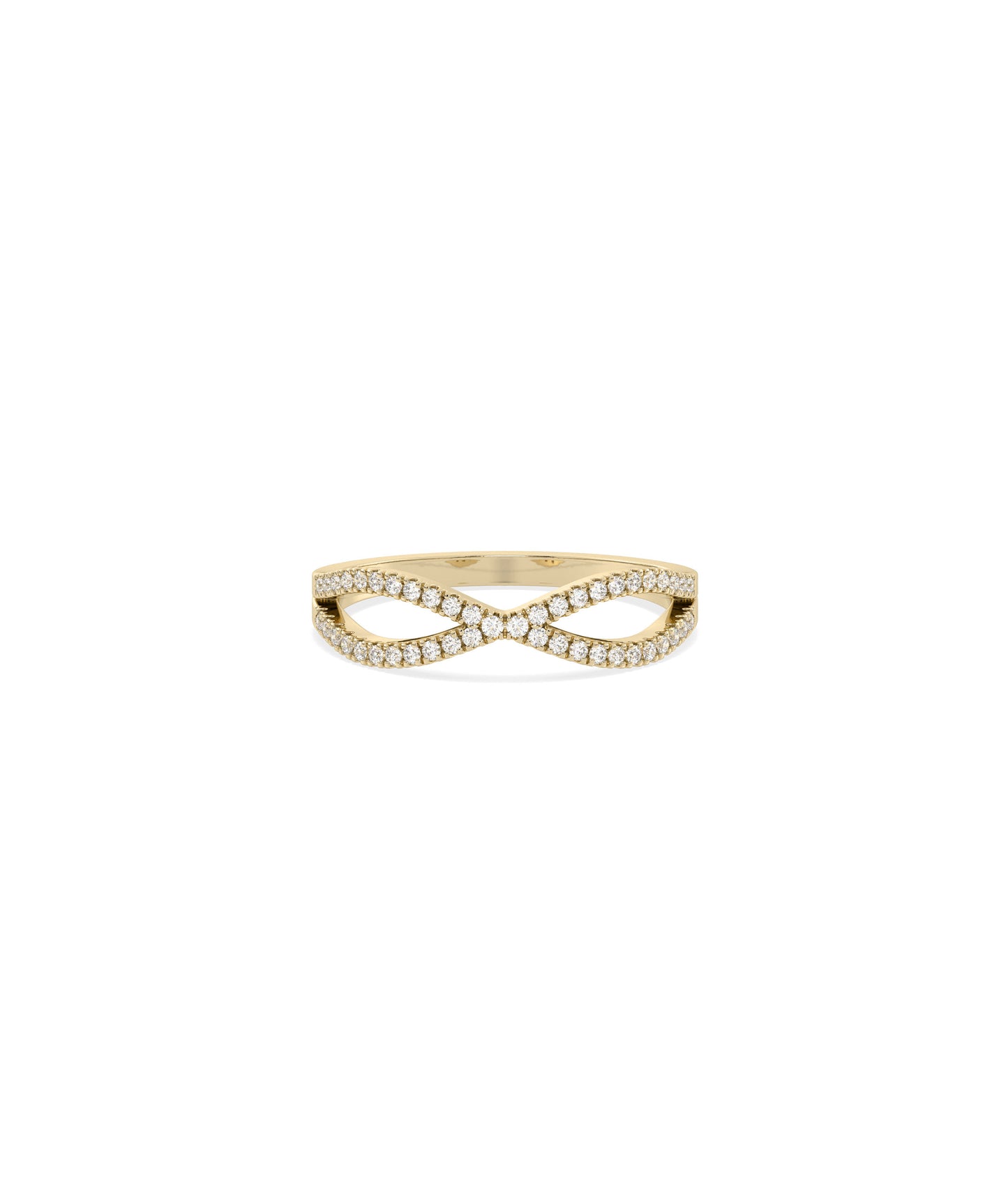 "Criss Cross Diamond Ring - Elegant Diamond Band Ring 