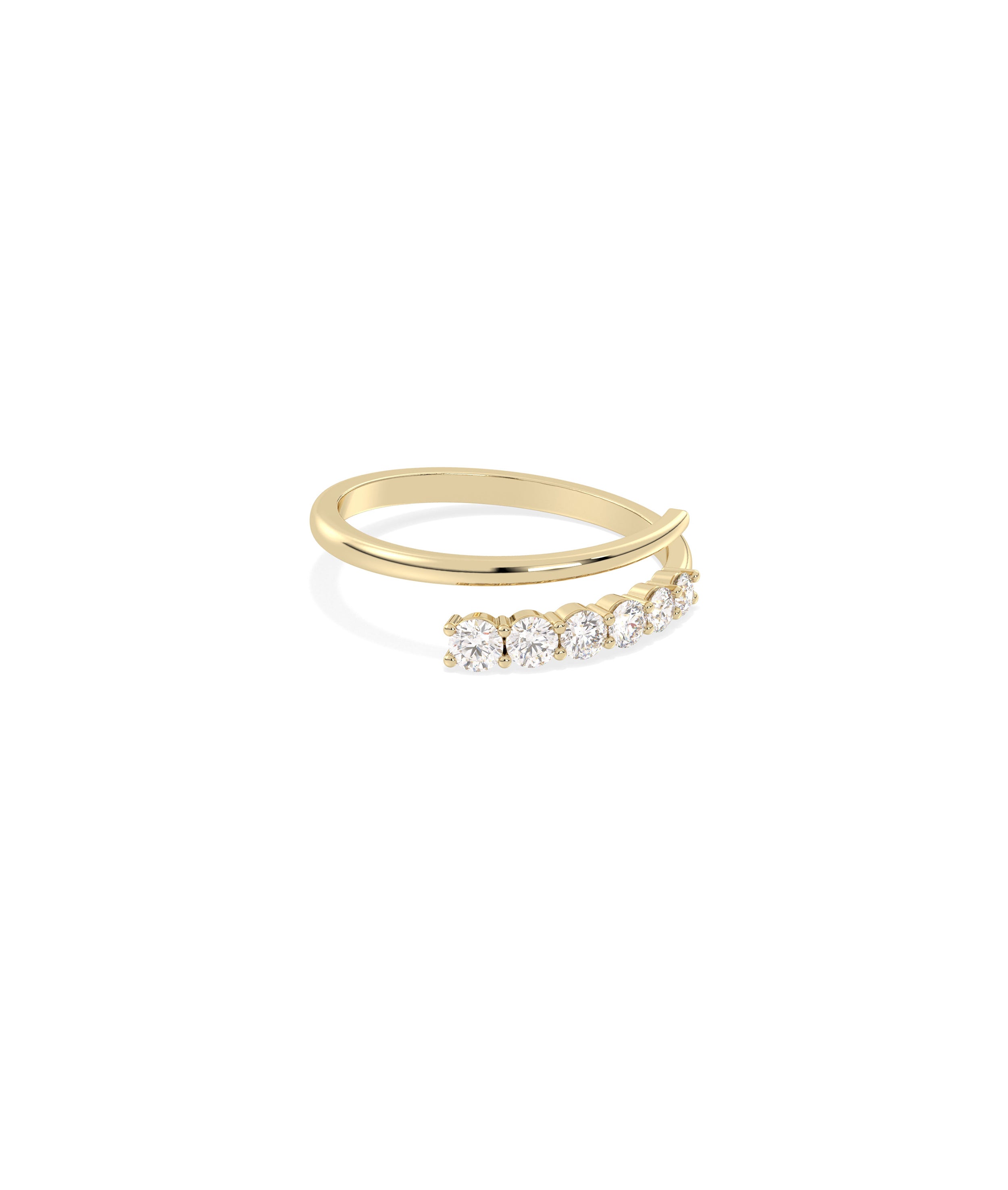 Elegant Diamond Bypass Ring | Stylish Diamond Band Ring