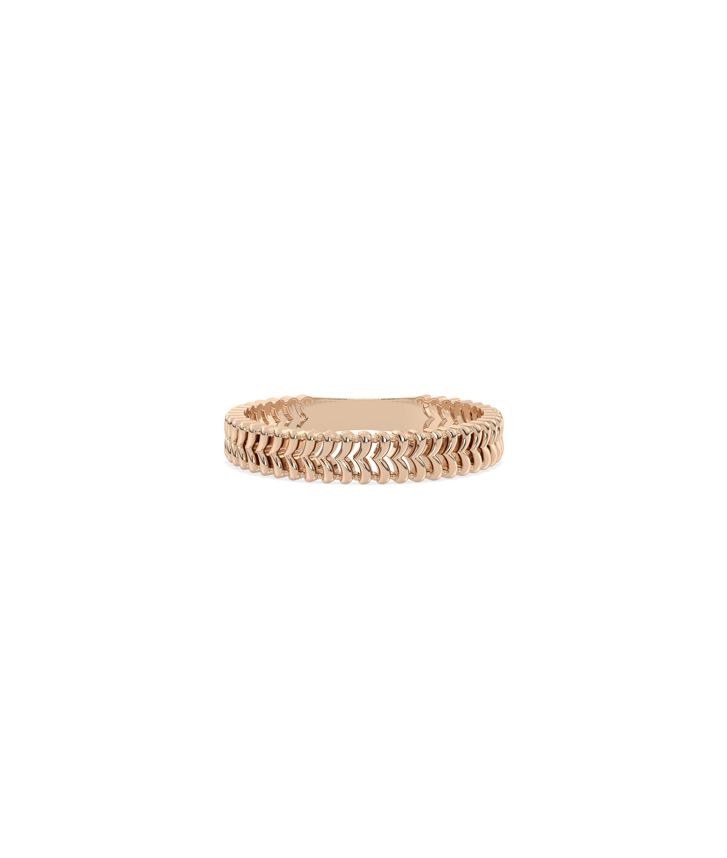 Gold Chevron Band Ring