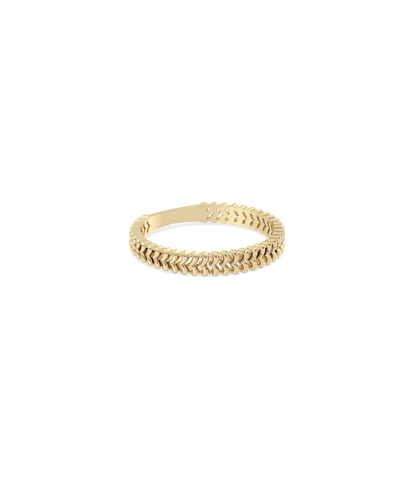 Gold Chevron Band Ring - Elegant Diamond Band Ring