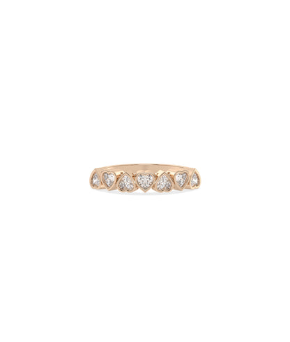 Diamond Heart Shape Band Ring - Elegant Engagement Ring