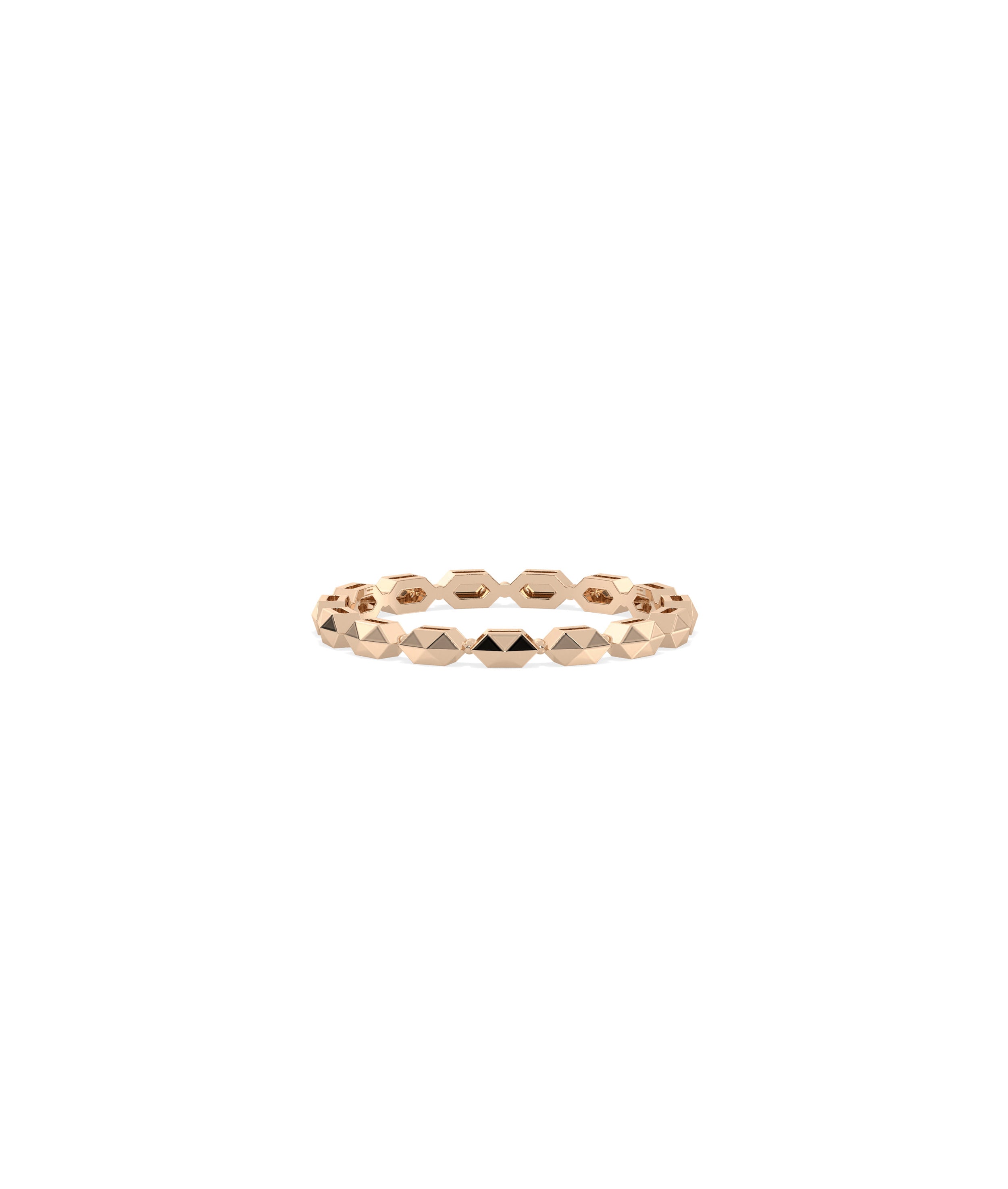 Gold Faceted Eternity Band Ring