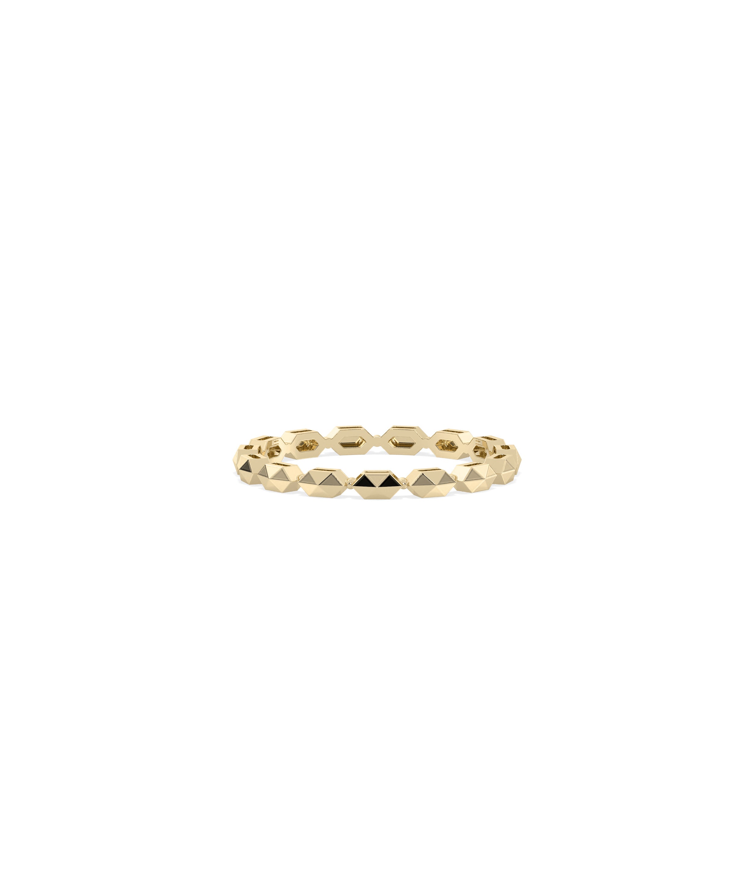 Gold Faceted Diamond Eternity Band Ring