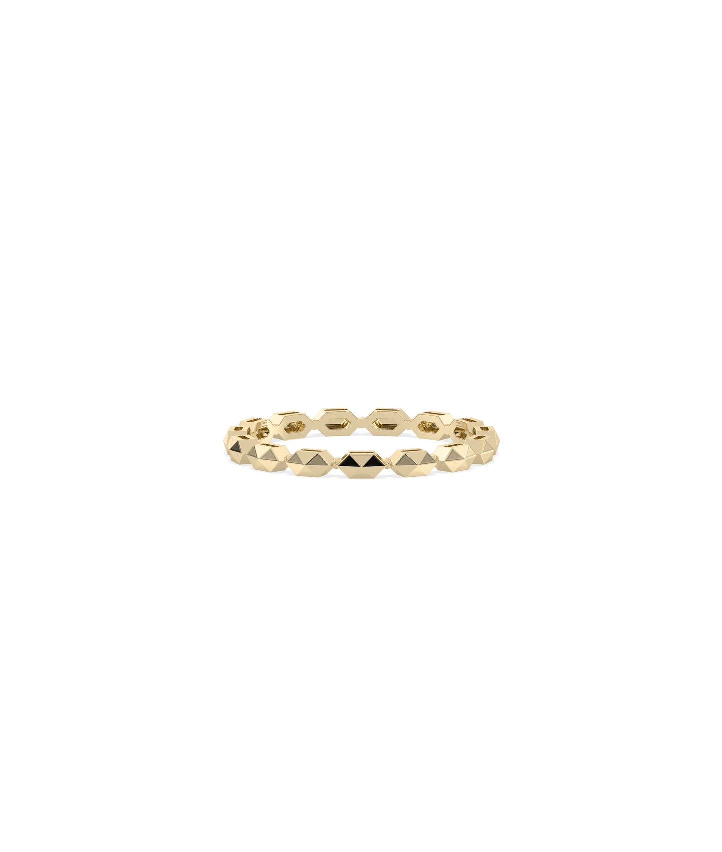 Gold Faceted Diamond Eternity Band Ring