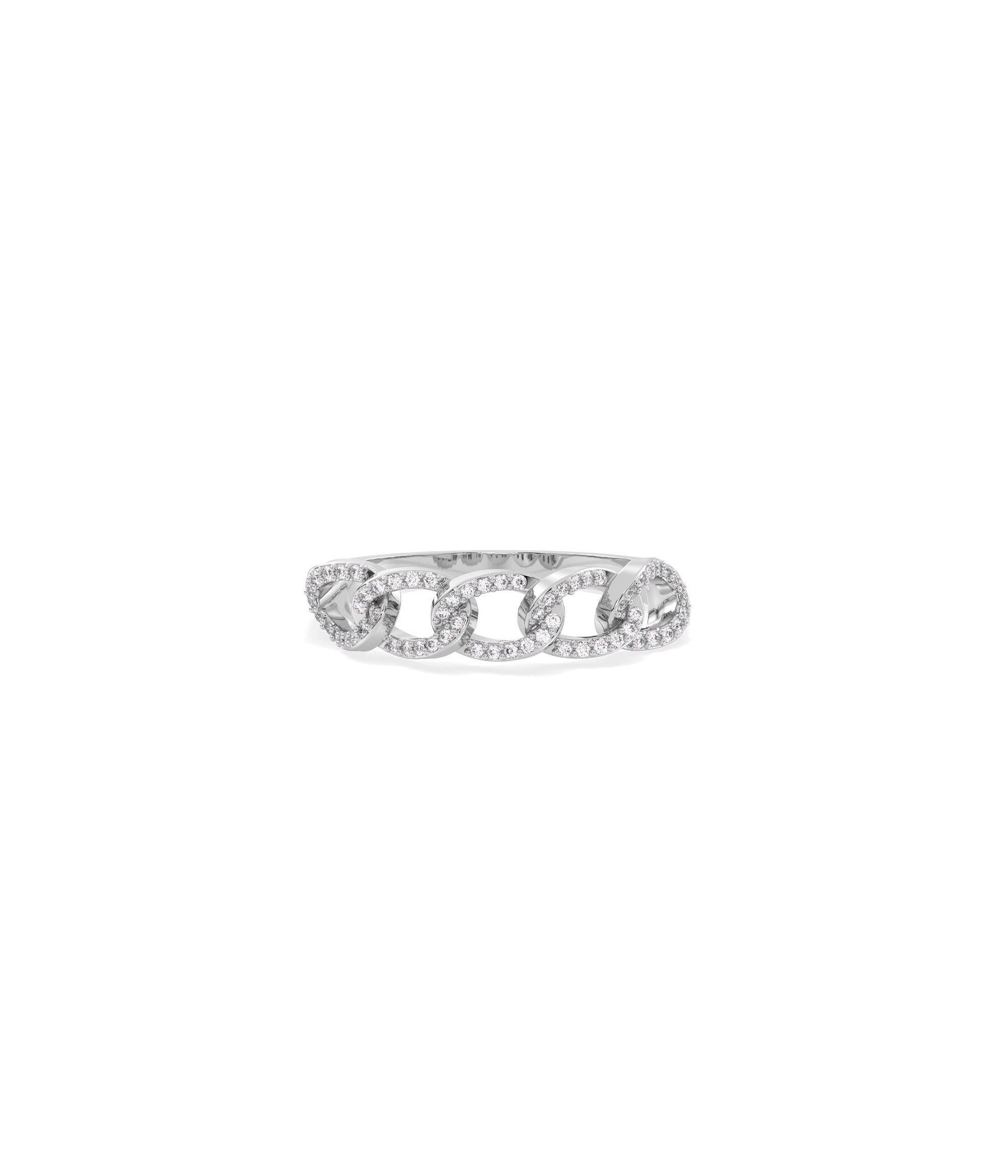 Diamond Curblink Band Ring in 14k Gold | Perfect Engagement Gift