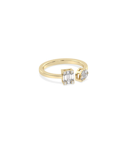 Diamond Split Illusion Set Ring - Elegant Diamond Band Ring