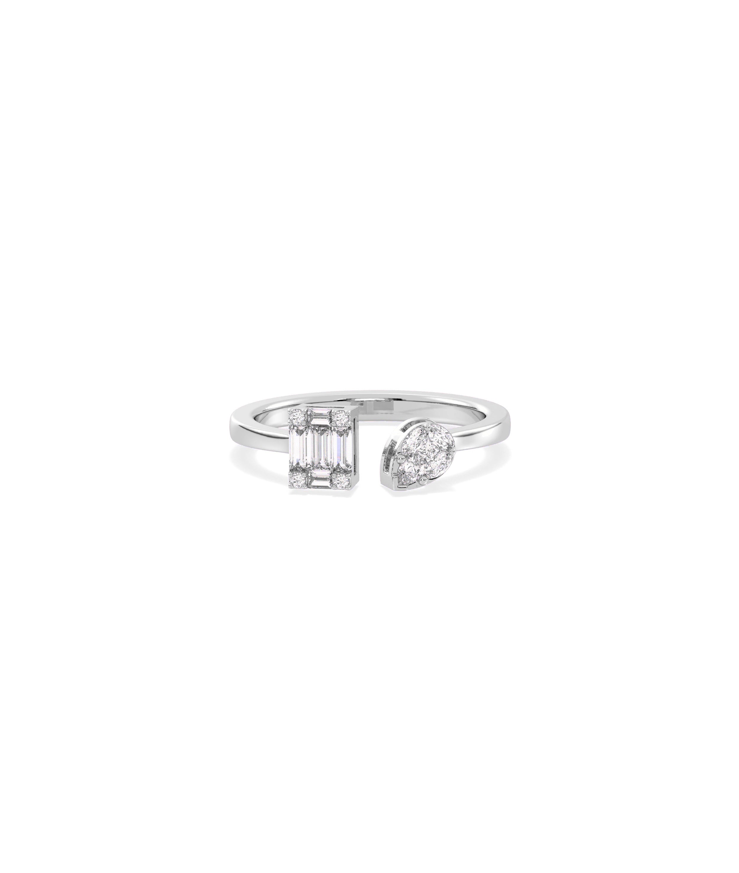 Diamond Split Illusion Set Ring - Elegant Diamond Band Ring