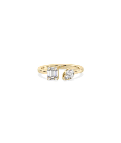 Diamond Split Illusion Set Ring - Elegant Diamond Band Ring