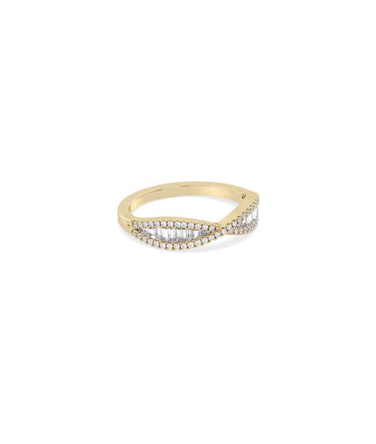 Criss Cross Diamond Band Ring - Elegant Style