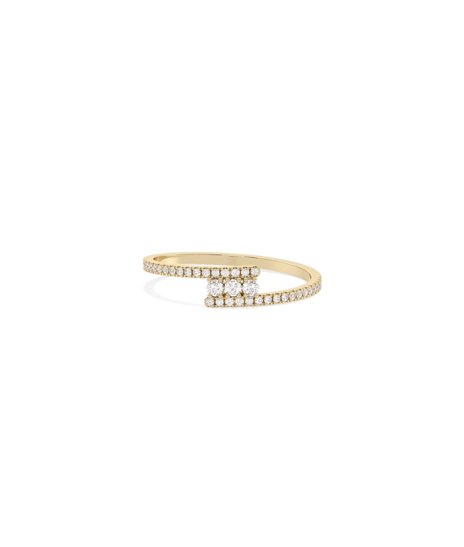 Elegant Diamond Bypass Cluster Ring | Stylish Diamond Band Ring