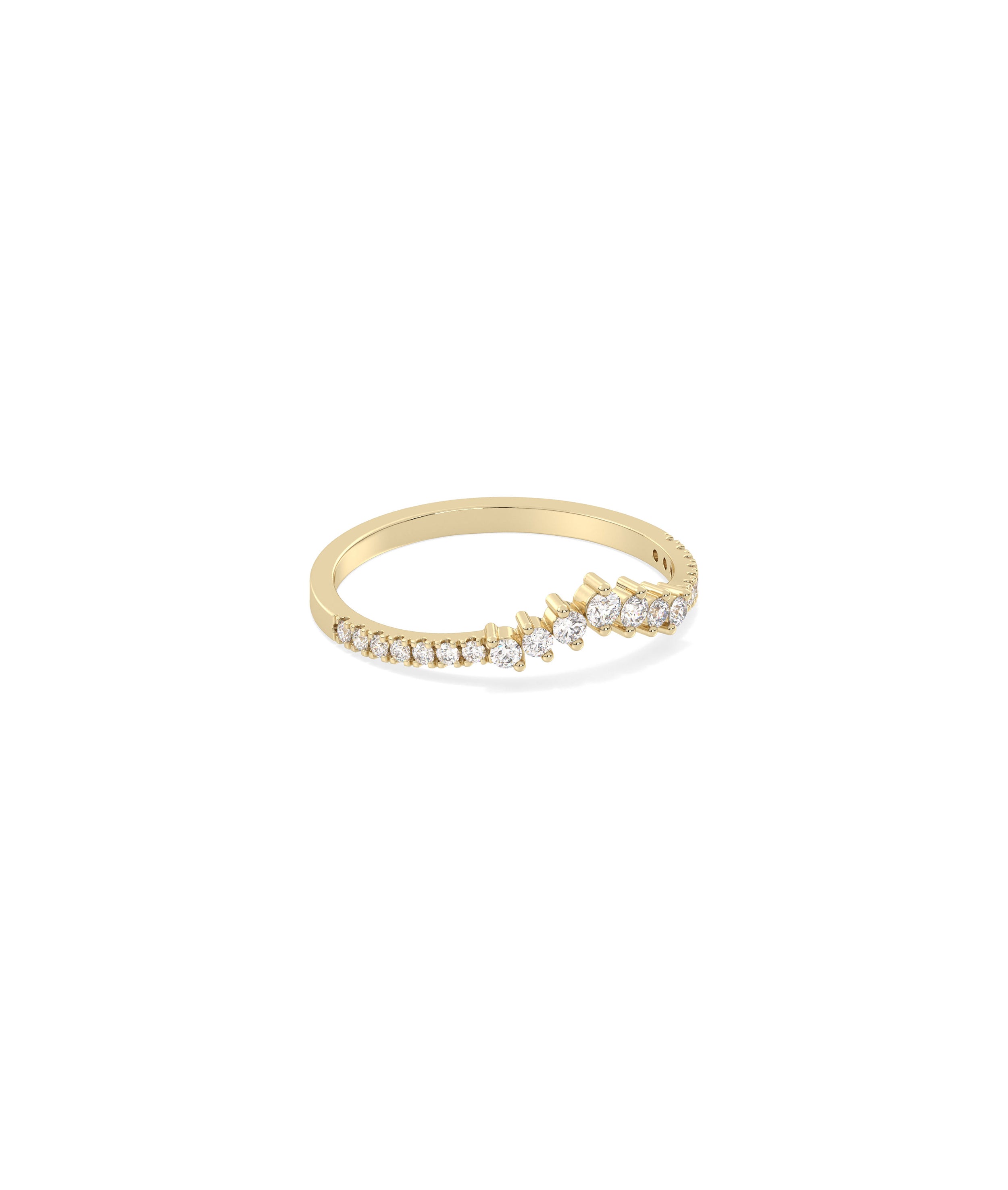 Diamond Chevron Band Ring | Elegant Diamond Band Ring