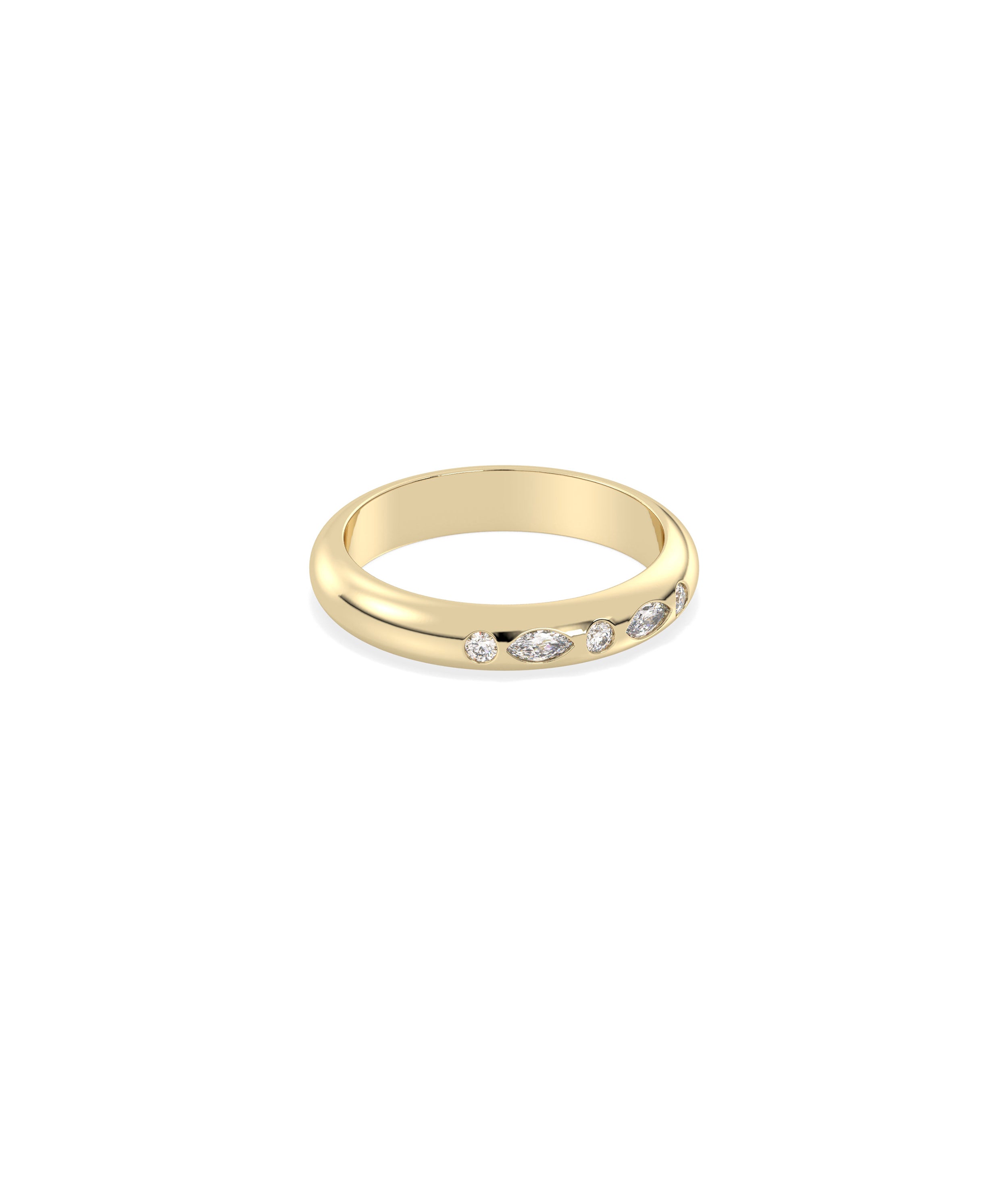 Multi Shape Bezel Band Ring - diamond band ring