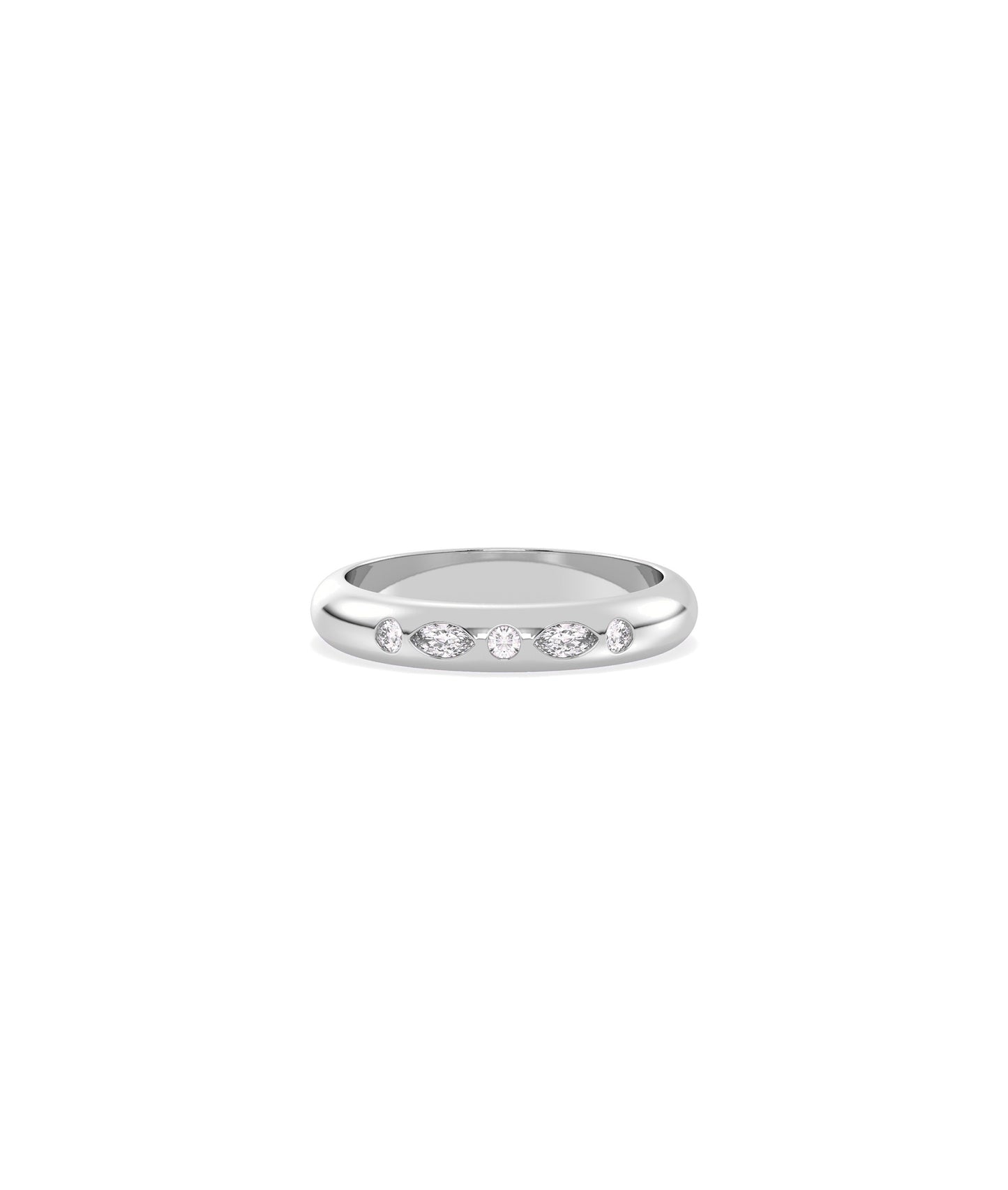 Multi Shape Bezel Band Ring - diamond band ring