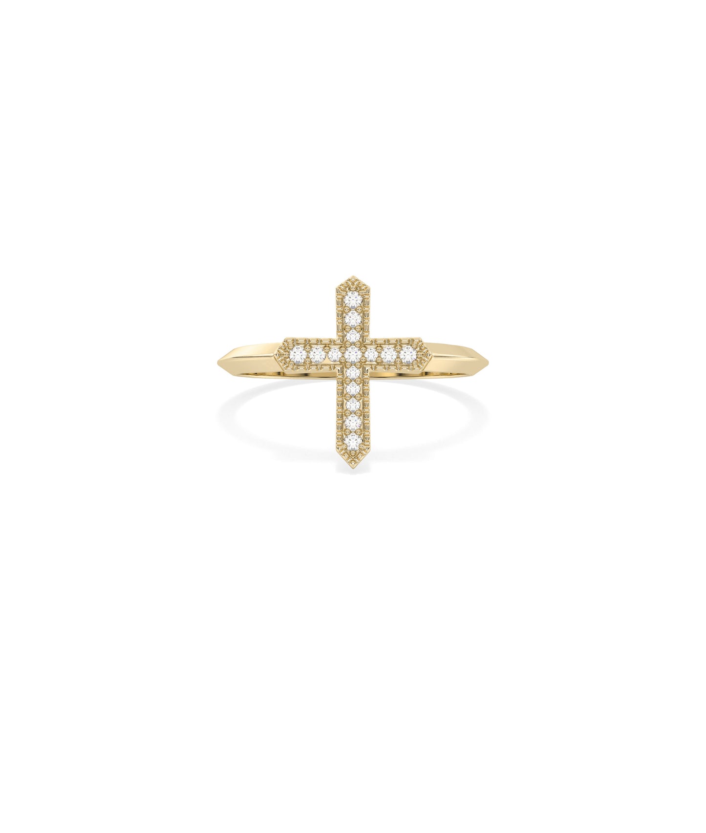 Diamond Cross Ring: Elegant Diamond Band