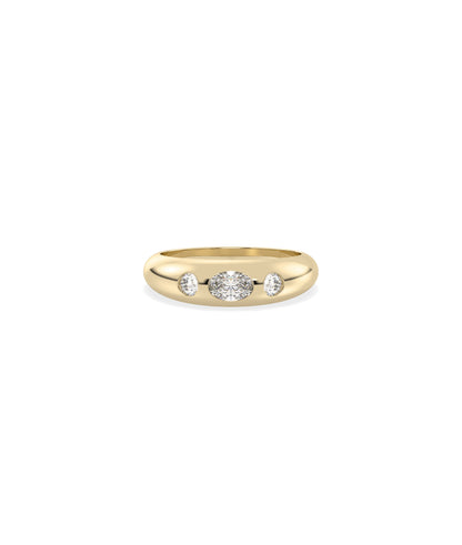 3 Stone Dome Ring | Wedding Rings For Women