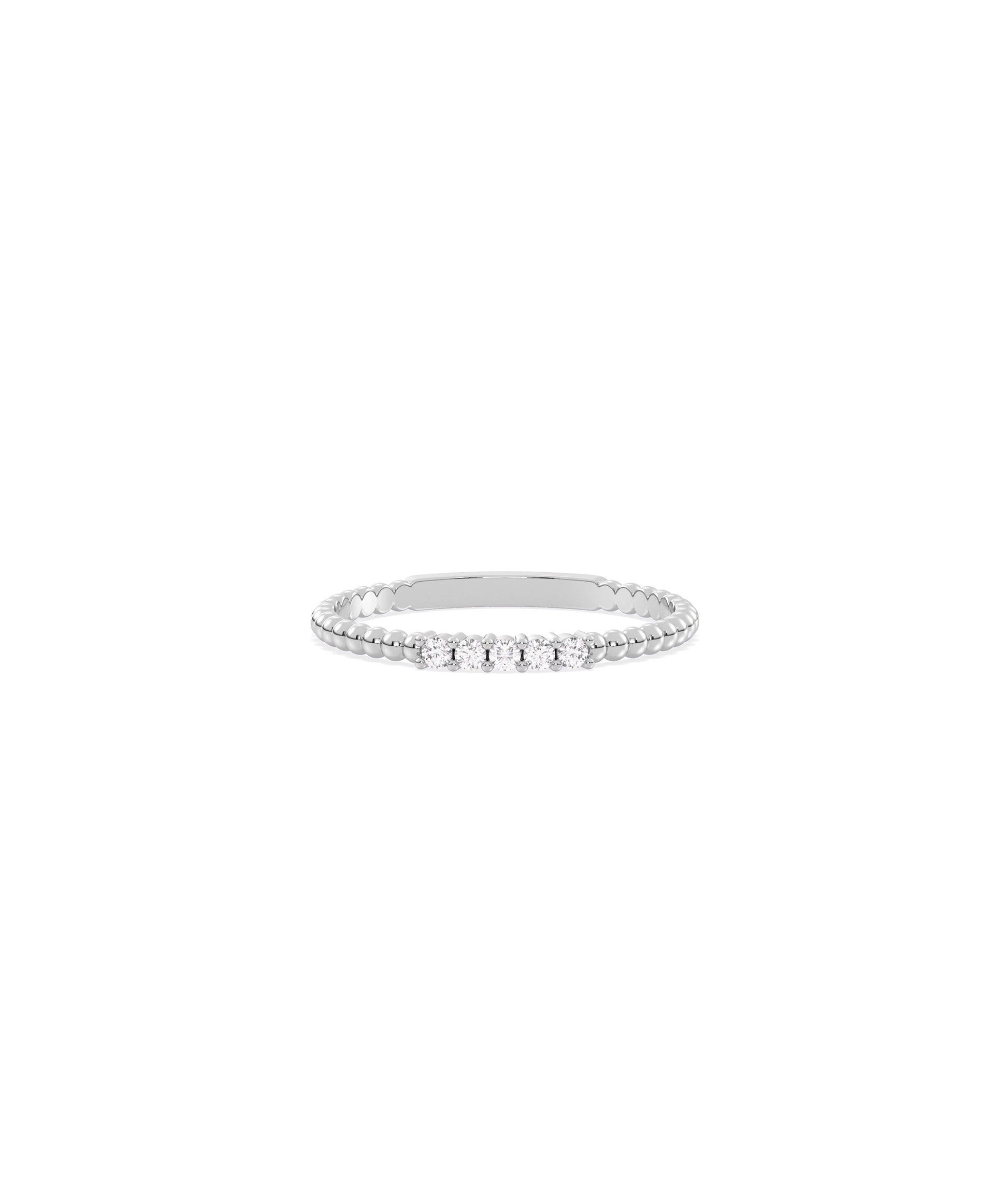 5 Stone Diamond Beaded Band Ring | Diamond Band Ring