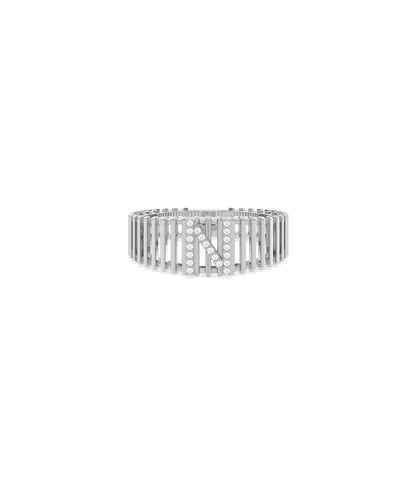 Custom Diamond Initial Band Ring - Personalized Diamond Band Ring for Elegant Style