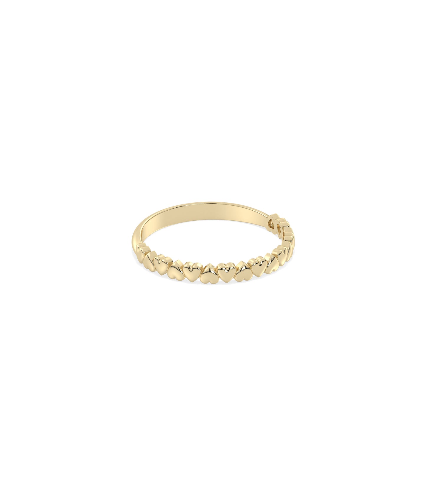 "Gold Bubble Heart Ring: Diamond Band Style