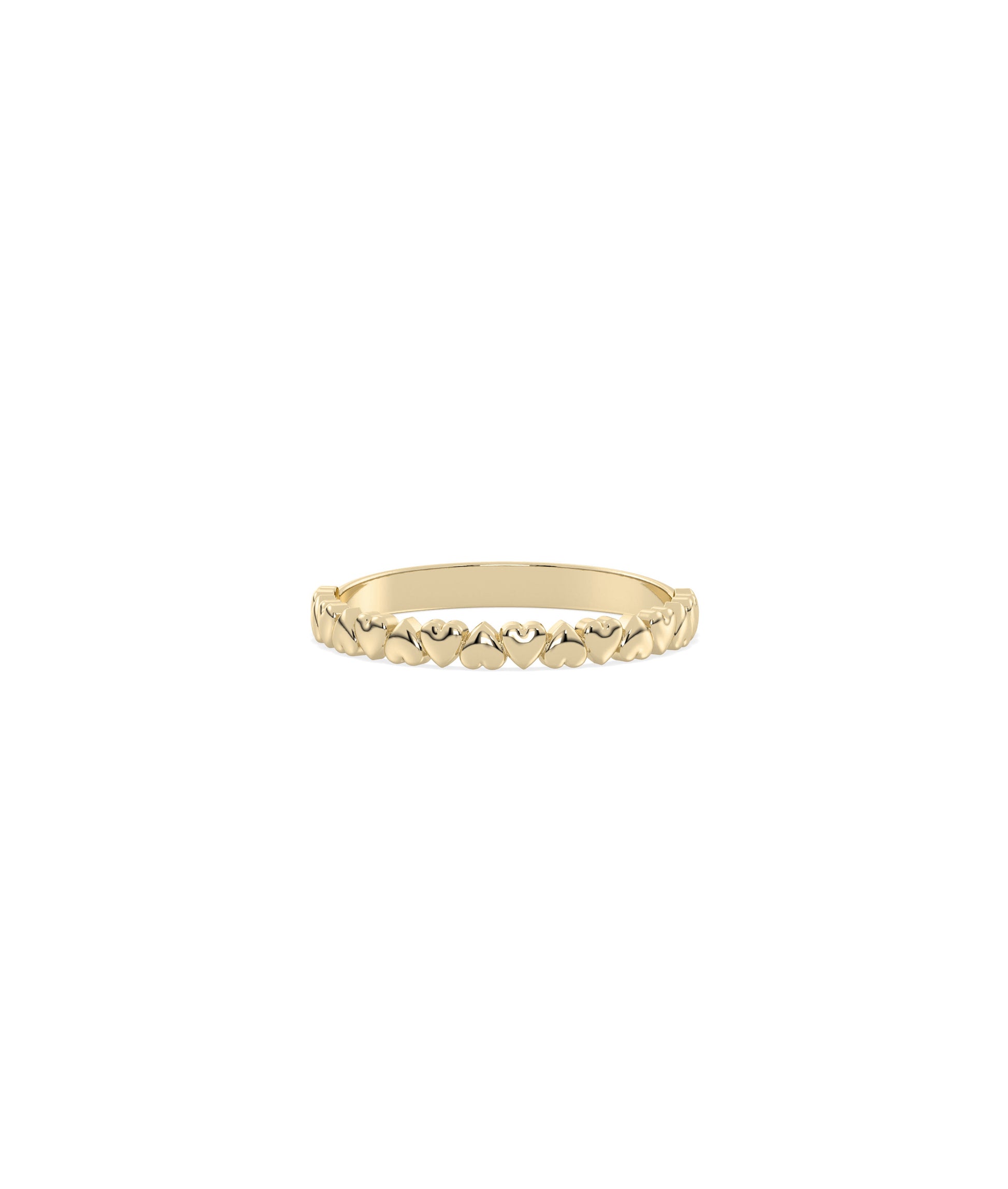 "Gold Bubble Heart Ring: Diamond Band Style