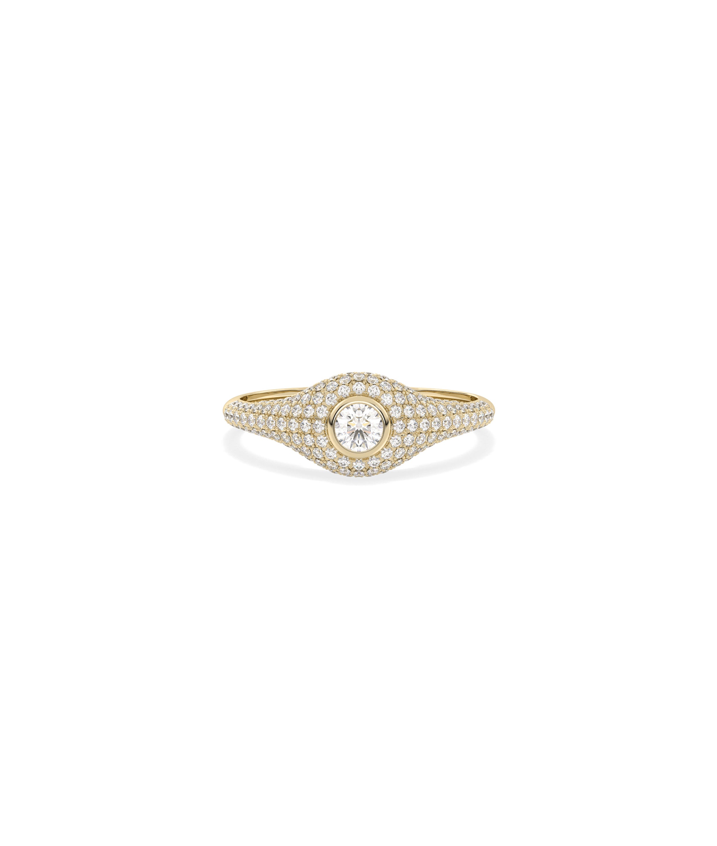 Diamond Solitaire & Pave Band Ring - Elegant Diamond Band