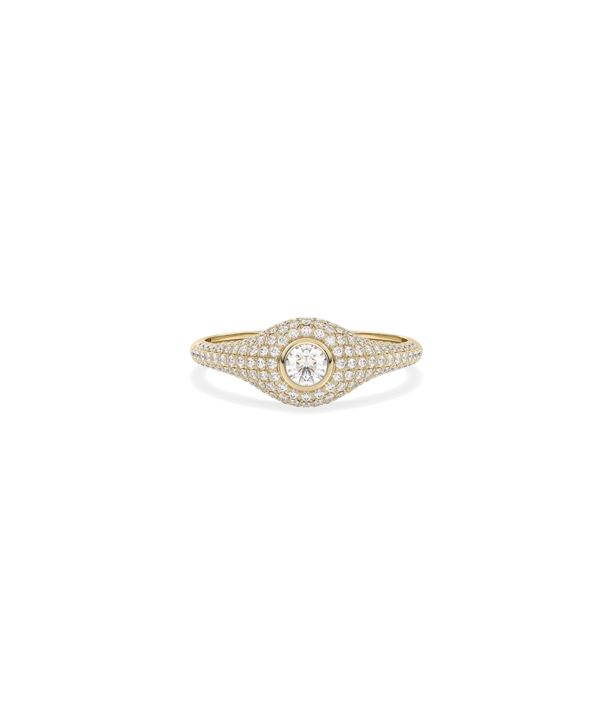 Diamond Solitaire & Pave Band Ring - Elegant Diamond Band