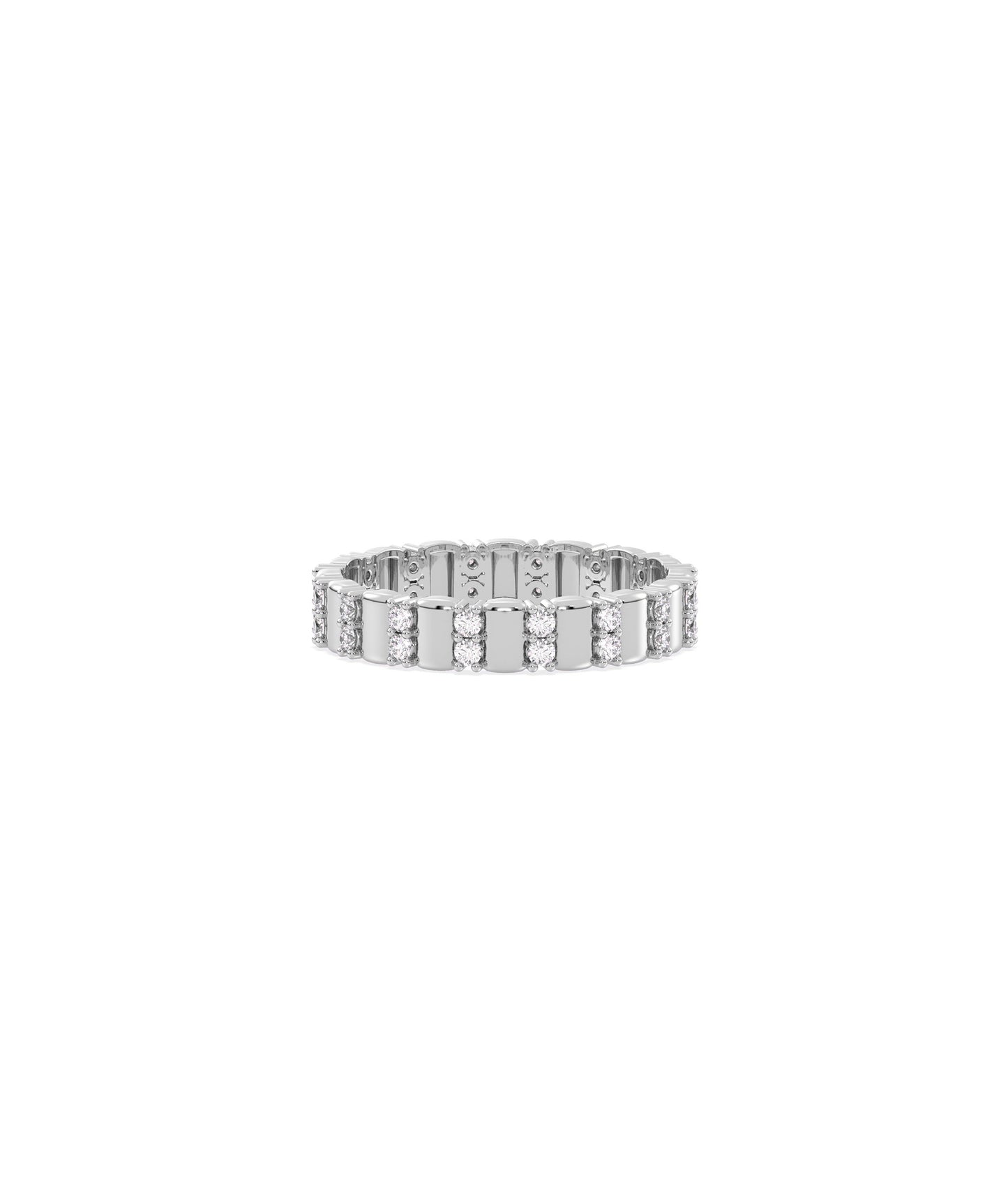 2 Row Diamond Band and Groove Eternity Ring | Diamond Band Ring