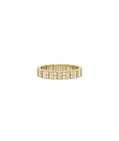 2 Row Diamond Band and Groove Eternity Ring | Diamond Band Ring