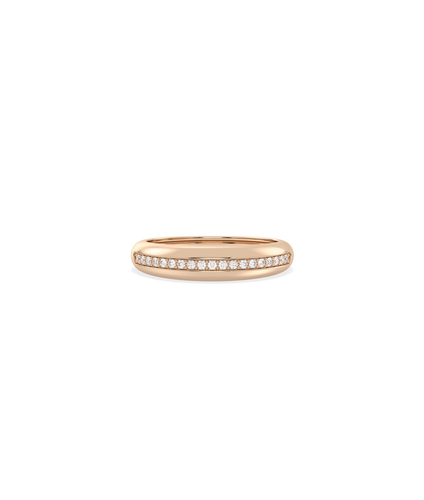 Diamond Single Line Dome Ring