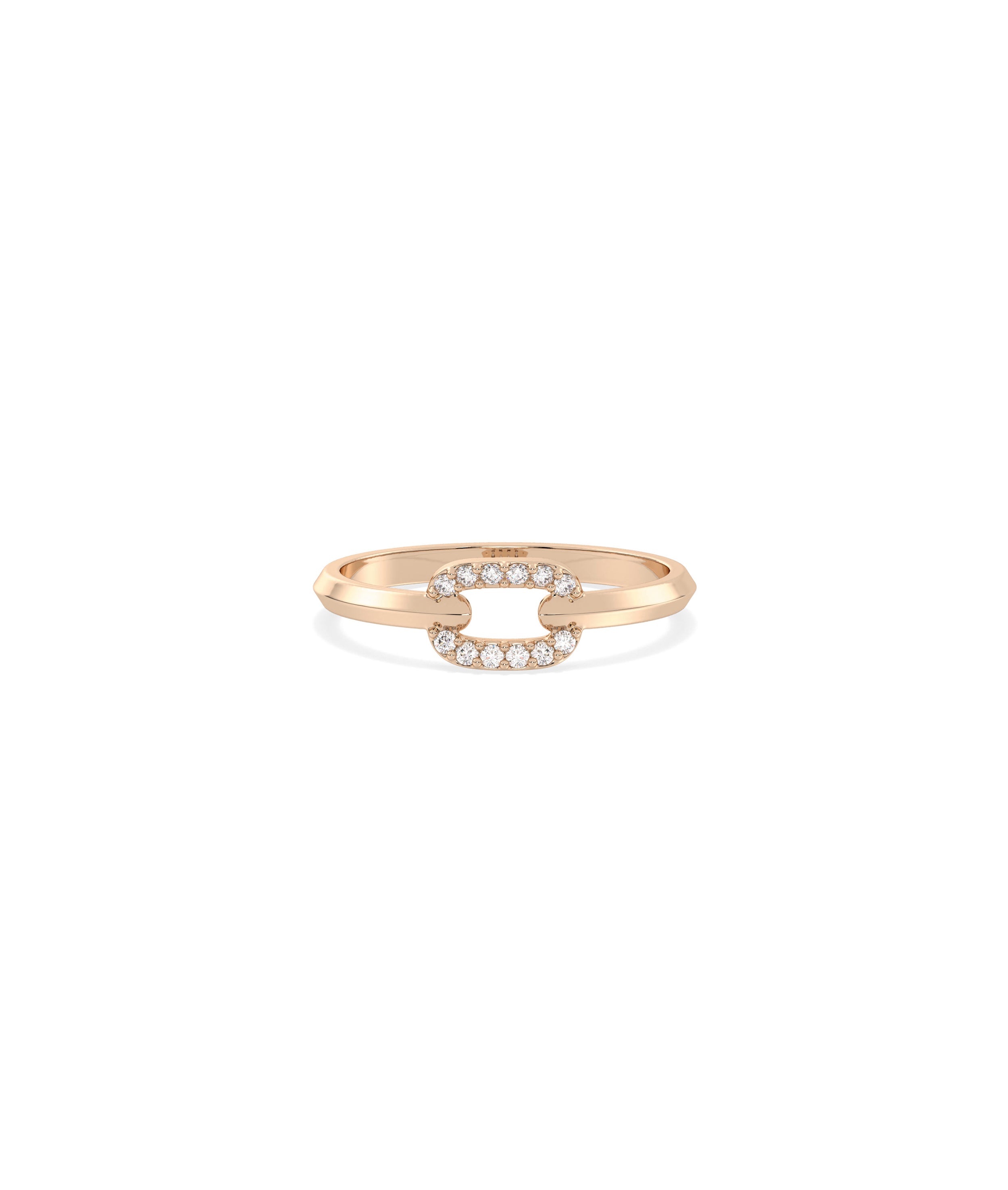 Diamond Link Band | Elegant 14k Gold Ring