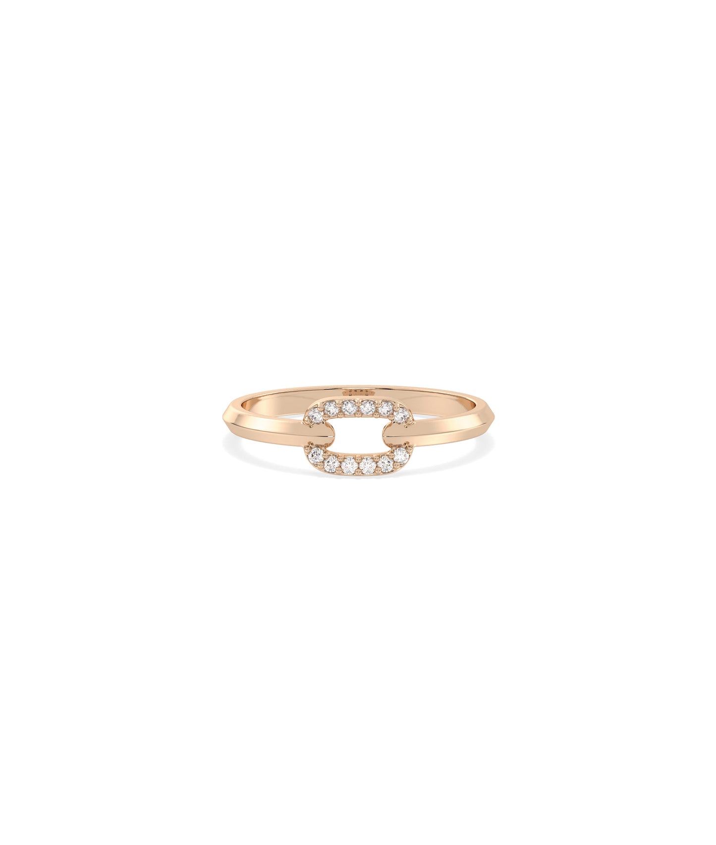 Diamond Link Band | Elegant 14k Gold Ring