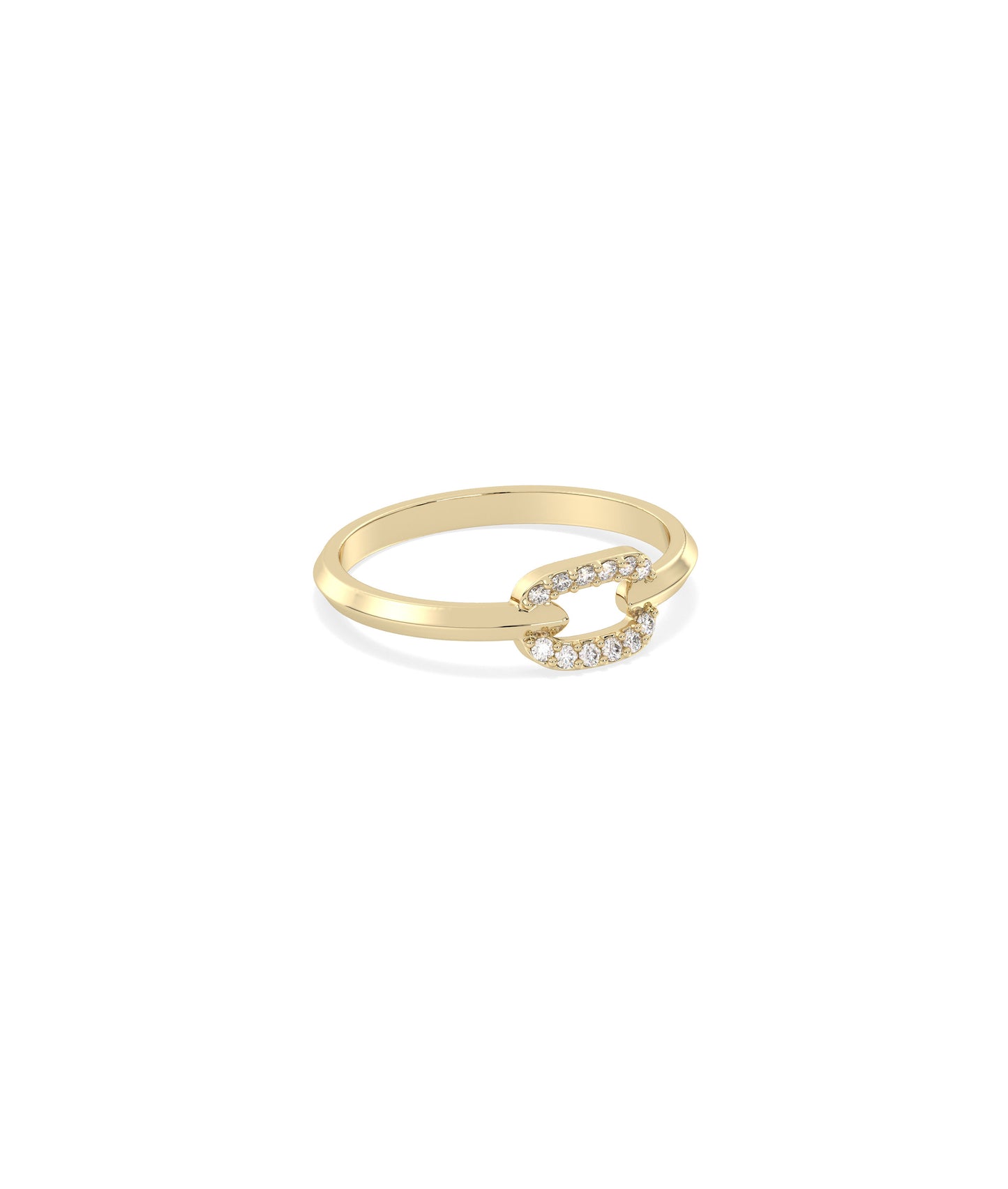 Diamond Link Band | Elegant 14k Gold Ring