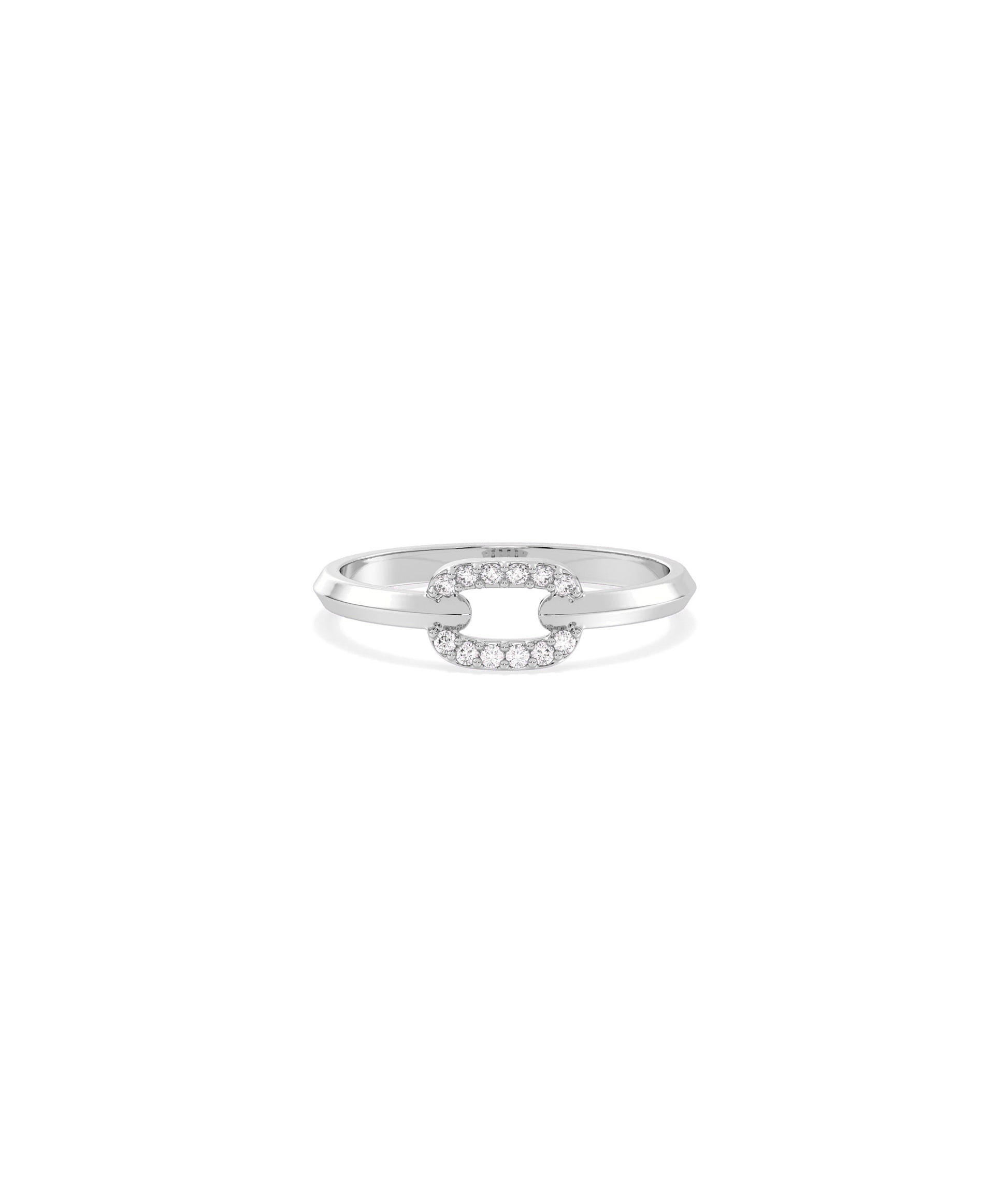 Diamond Link Band | Elegant 14k Gold Ring