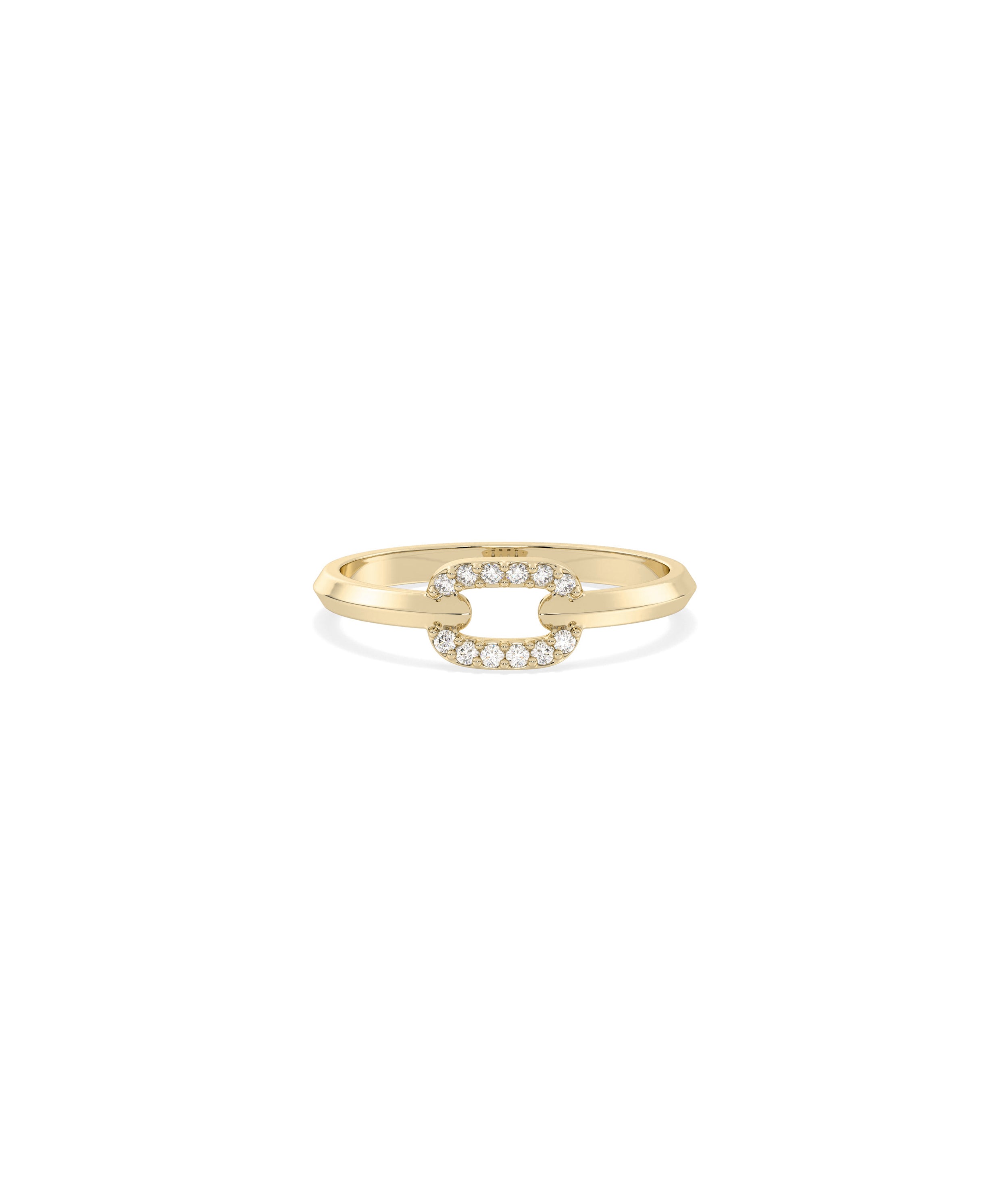 Diamond Link Band | Elegant 14k Gold Ring