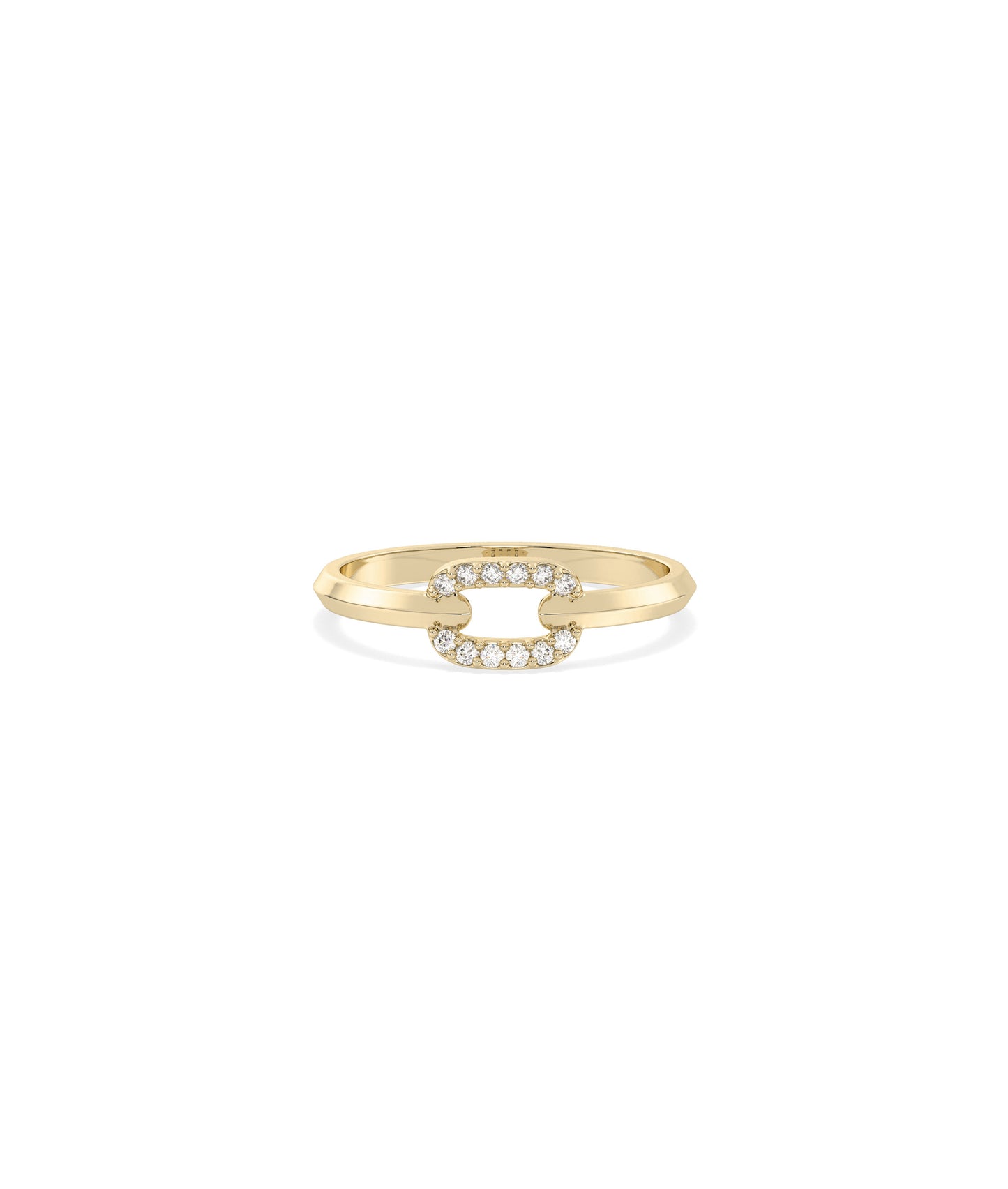 Diamond Link Band | Elegant 14k Gold Ring