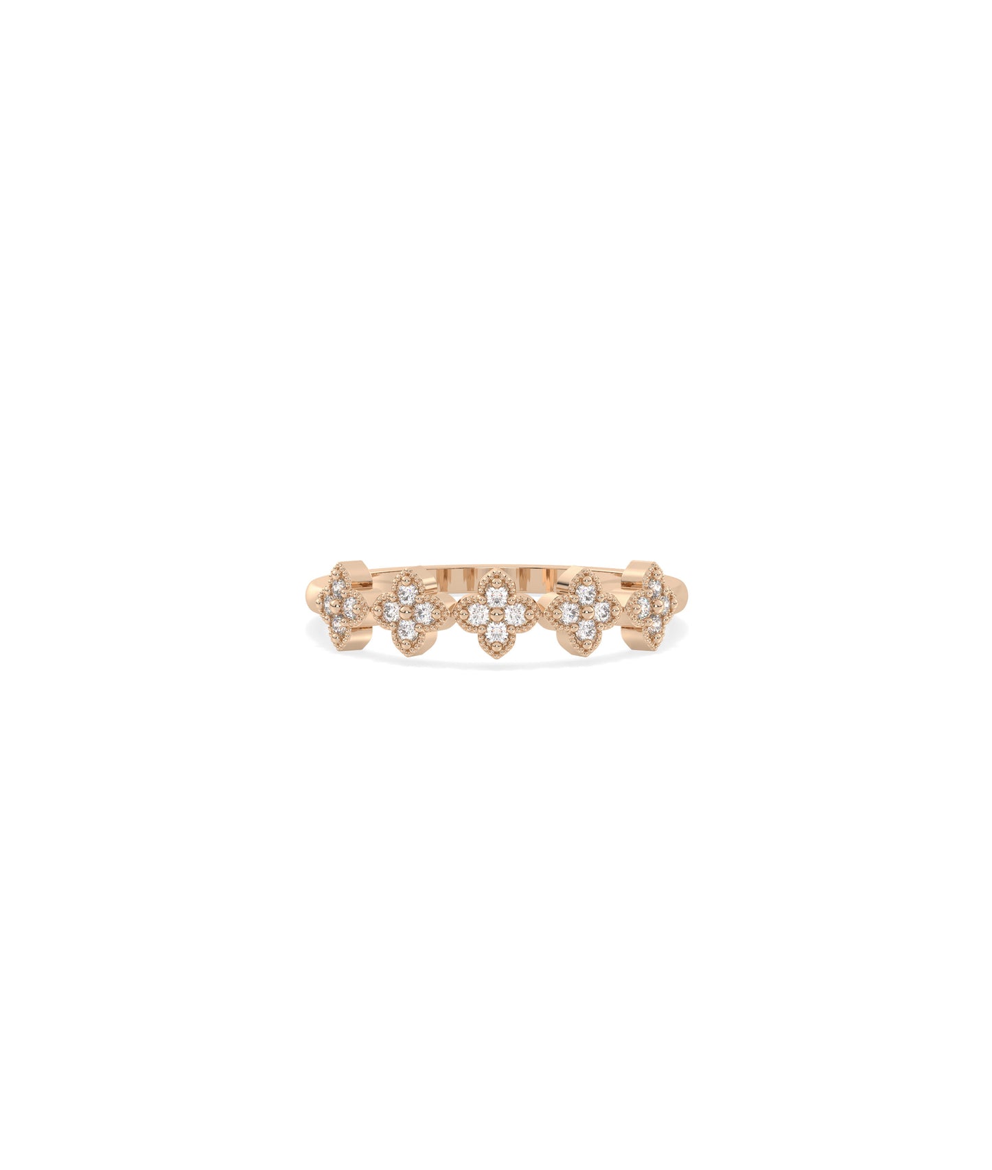 Diamond Clover Band Ring