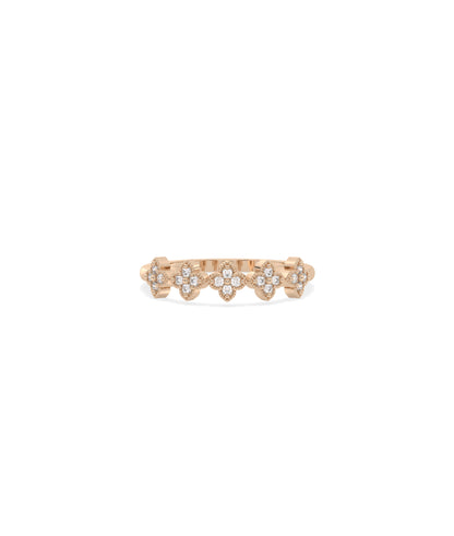 Diamond Clover Band Ring