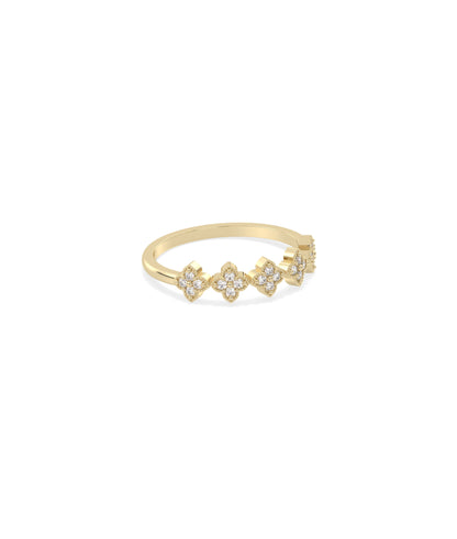 Diamond Clover Band Ring | Elegant Diamond Band Ring