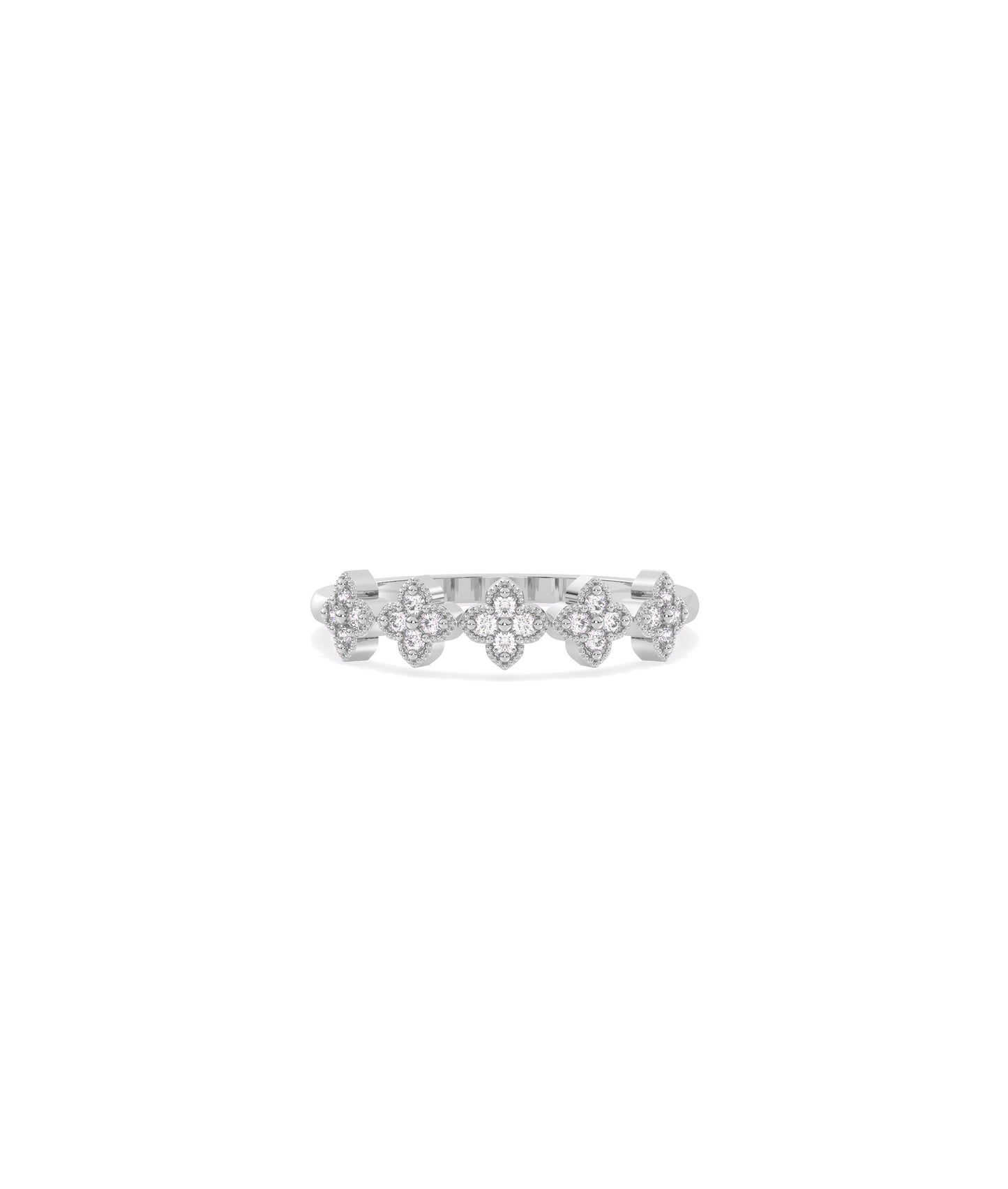 Diamond Clover Band Ring