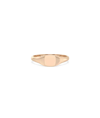 Gold Cushion Signet Ring