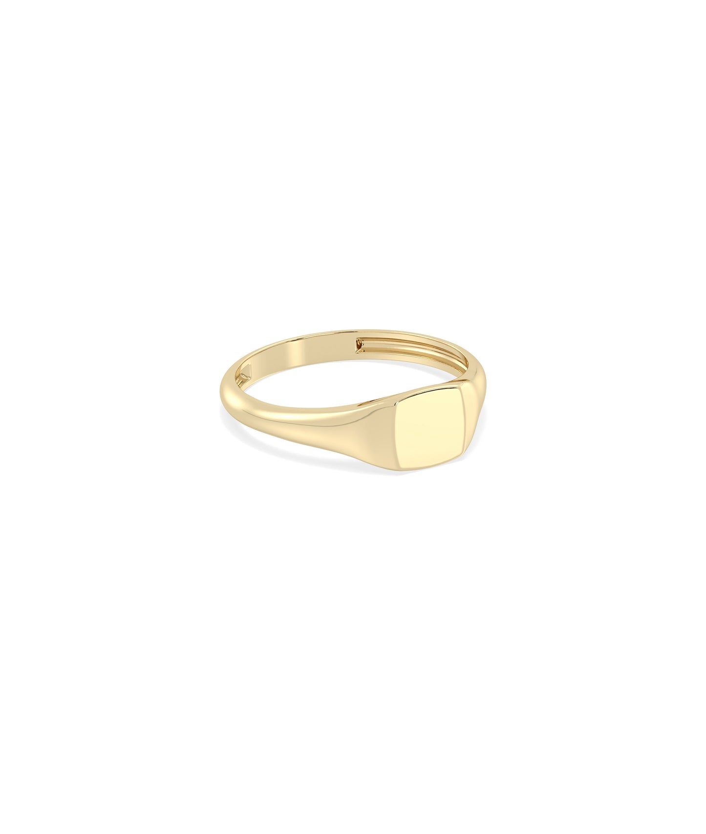 Gold Cushion Signet Ring