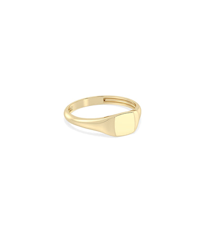 Gold Cushion Signet Ring