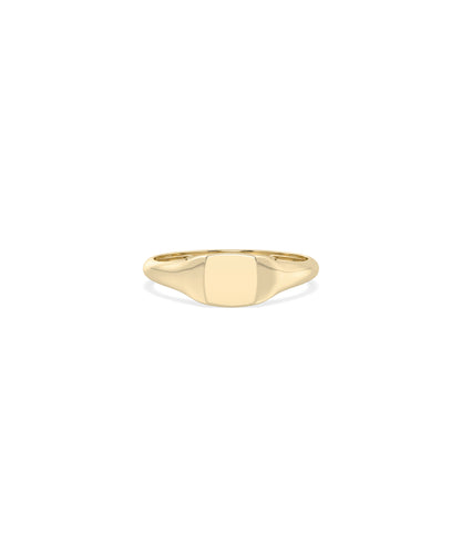 Gold Cushion Signet Ring