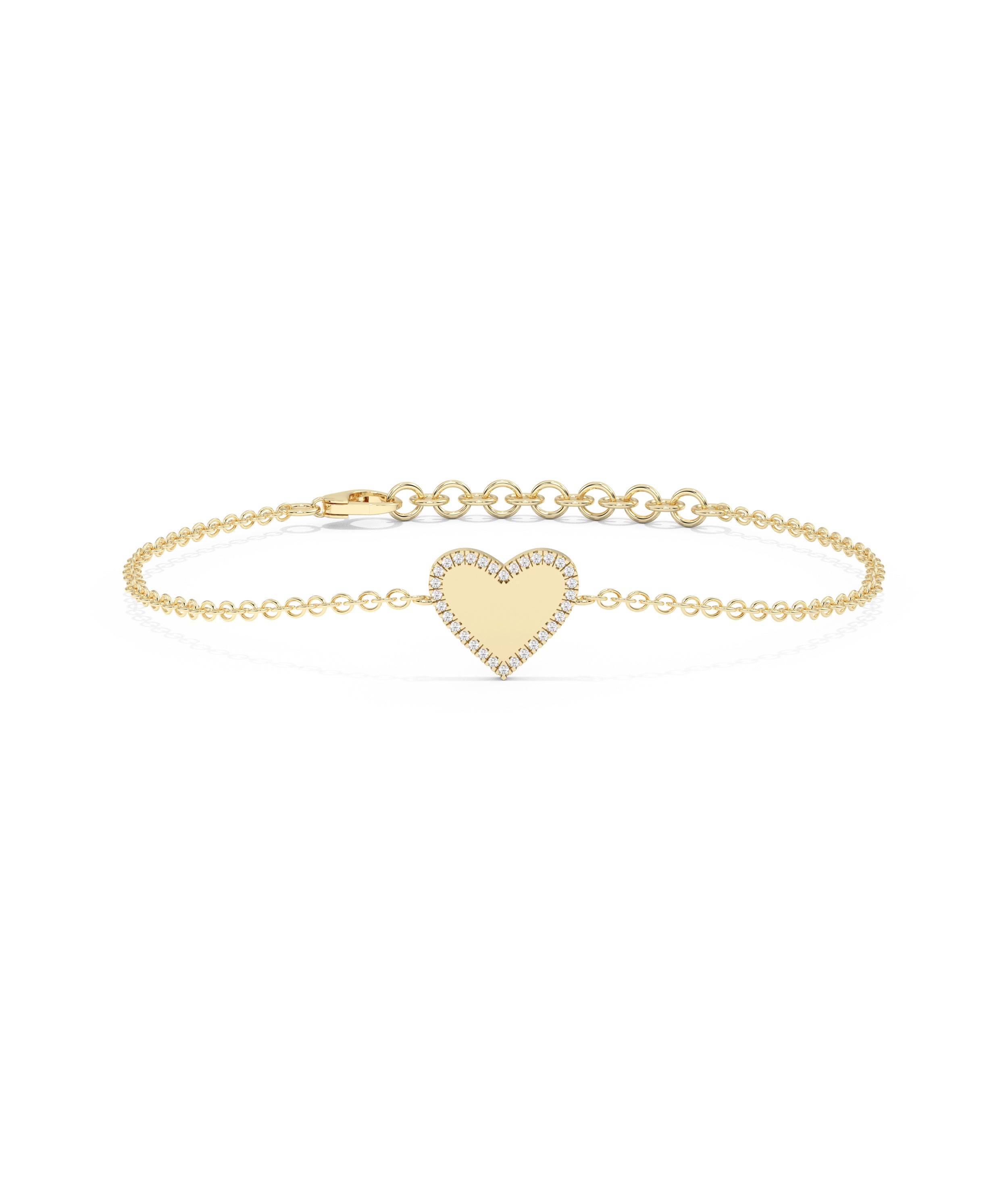 Diamond Outline Heart Bracelet | Elegant Diamond Bangle