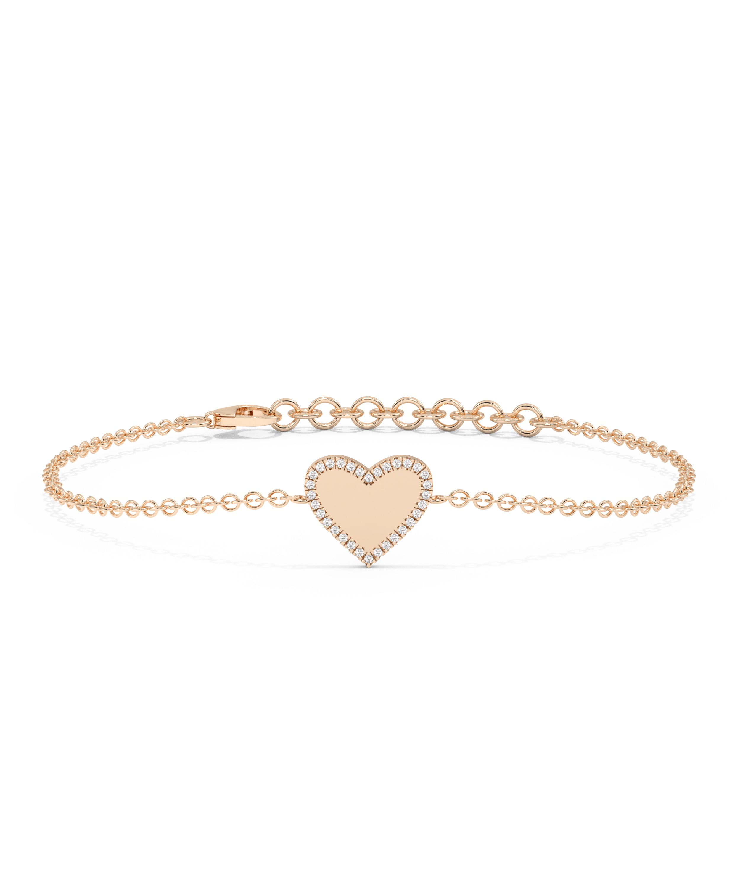 Diamond Outline Heart Bracelet | Elegant Diamond Bangle