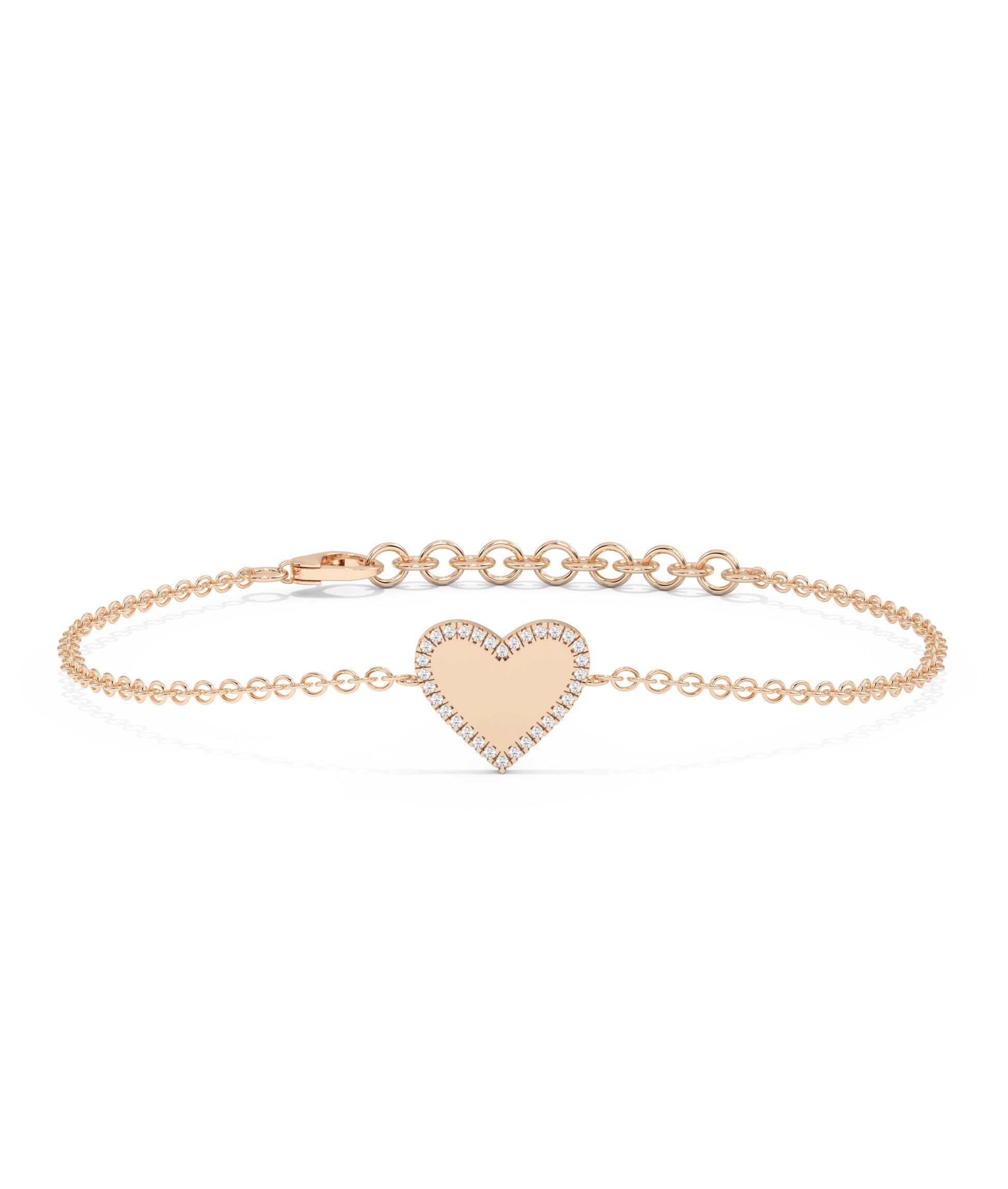 Diamond Outline Heart Bracelet | Elegant Diamond Bangle