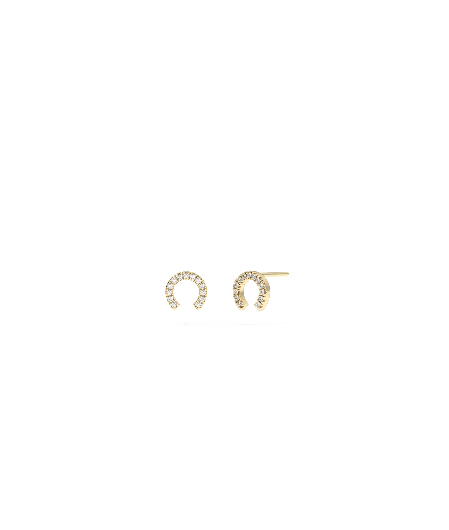 Diamond Horse Shoe Studs- Everyday Jewelry