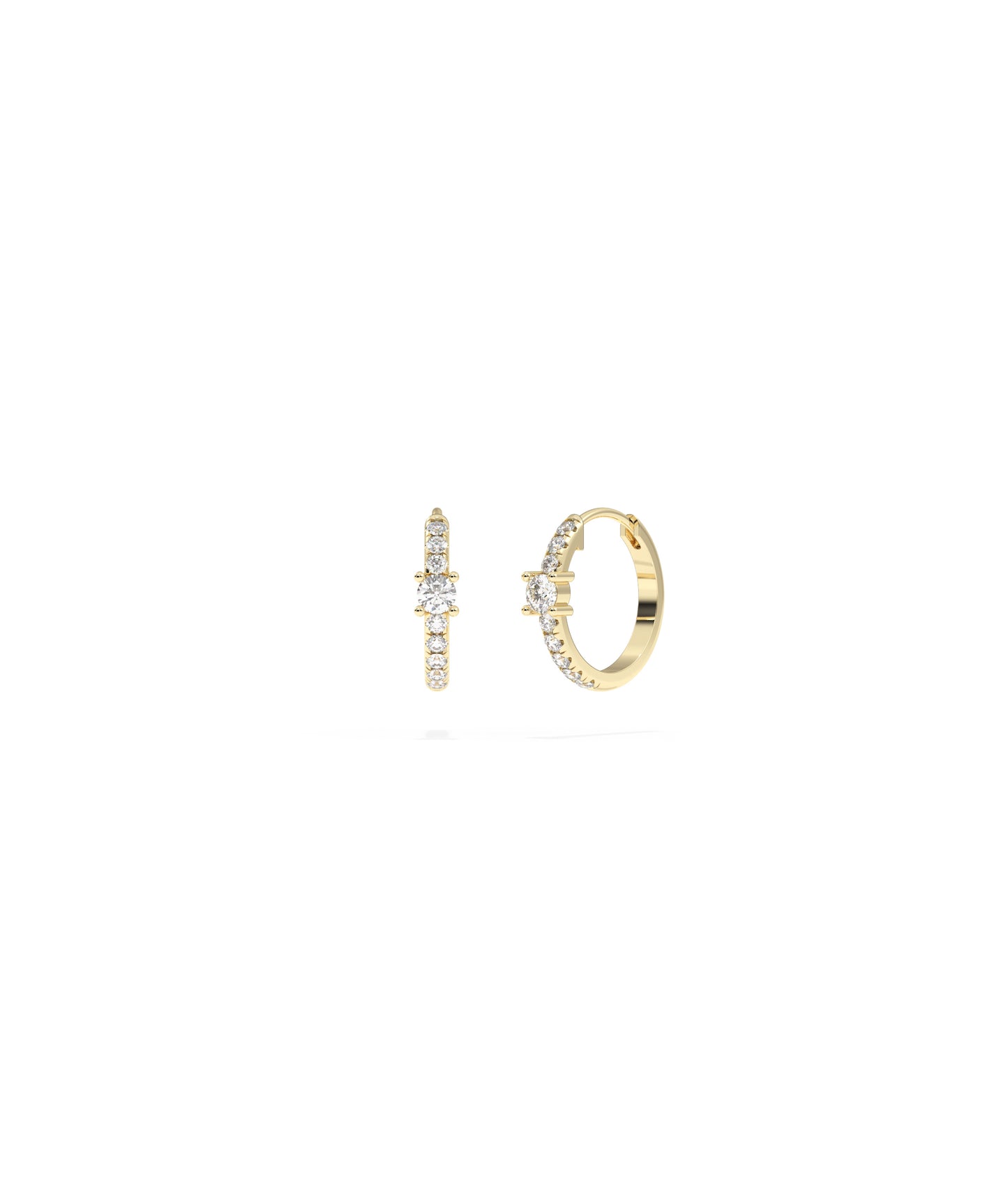 Diamond Solitaire Hoop Earrings | Diamond Earrings